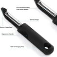 thumbnail image 4 of DEELLEEO Vegetable Peeler for Kitchen, Ultra Sharp Stainless Steel Swivel Blade, for Vegetable and Fruit, Great for Potatoes, Apples and Carrots, Black, 4 of 5