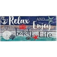 thumbnail image 4 of Evergreen Indoor Outdoor Doormat Bundle Set of 5 - Frame and 4 Welcome Coastal Inserts Flamingos Seashells Flipflops Beach, 4 of 7