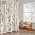 thumbnail image 4 of Spring Summer Flower Shower Curtain, Eucalyptus Leaves Countryside Retro Waterproof Shower Curtain Set with 12 Hooks Lightweight Bath Curtains Fabric Bathroom Decor 36x72 Inches, 4 of 9