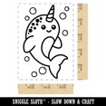 thumbnail image 2 of Magical Narwhal Rectangle Rubber Stamp Stamping Scrapbooking Crafting - Large 2.5in, 2 of 7