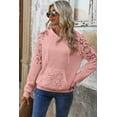 thumbnail image 6 of Women's Pink Lace Patchwork Waffle Hoodie – Casual Daily Wear [ZhiHiMeRi] | XL, 6 of 7