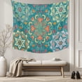 thumbnail image 5 of Green Boho Tapestry for Bedroom Wall Hanging Tapestry, Shabby Vintage Ethnic Abstract Floral Art Ceiling Backdrop Tapestries Poster Blanket Wall Decor for Teens Room Living Room Dorm 59" x 90", 5 of 8