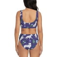 thumbnail image 3 of Wukai Cute Dog Women's Bikini Set Two Piece,wimsuit High Waisted V Neck Twist Front Adjustable Spaghetti Straps Bathing Suit-Small, 3 of 7