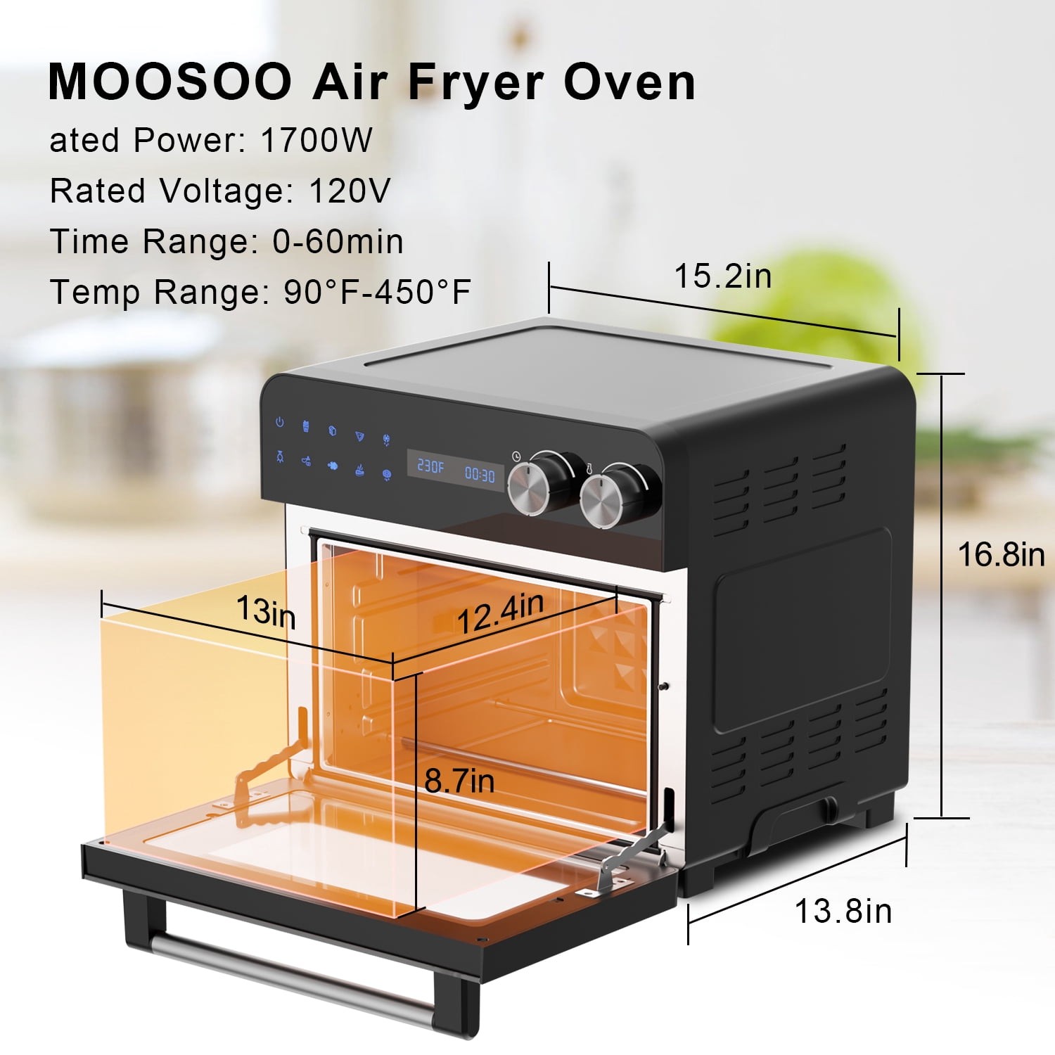 moosoo air fryer oven ma12