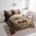 thumbnail image 3 of Feelyou Rustic Bear Animal Comforter Set 7pcs, Tribal Western Cabin Queen Bedding Sets, 3 of 8