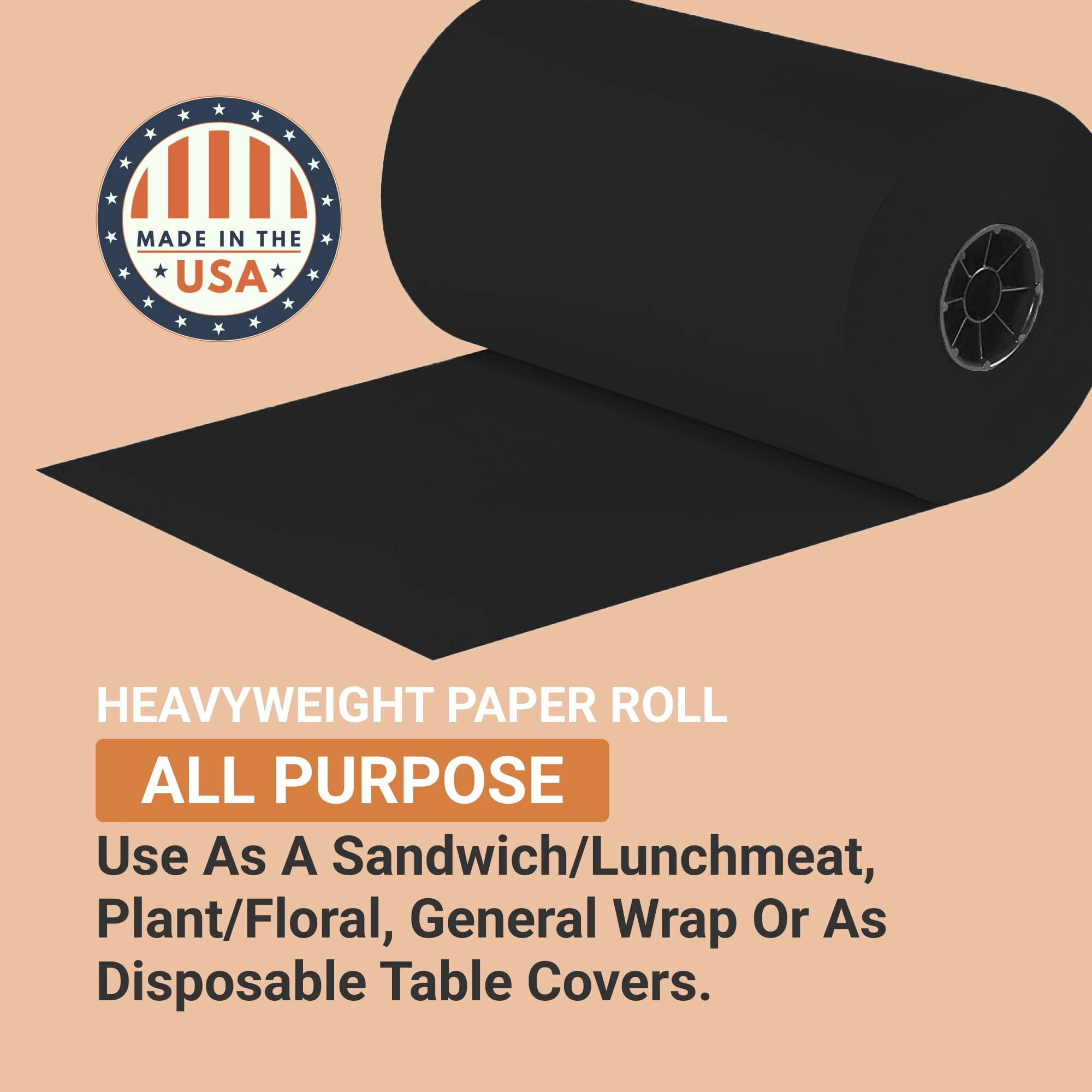 Box Partners Colored Kraft Paper 50# 36" Black 1/Roll KP3650BK