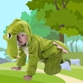 thumbnail image 2 of DHFJKG Toddlers Kids Animal Onesie Plush Hooded Cartoon Dinosaur Zipper Jumpsuit For Boys Girls Performance Stage Play Party Outfit Comfort One-Pieces, 2 of 3