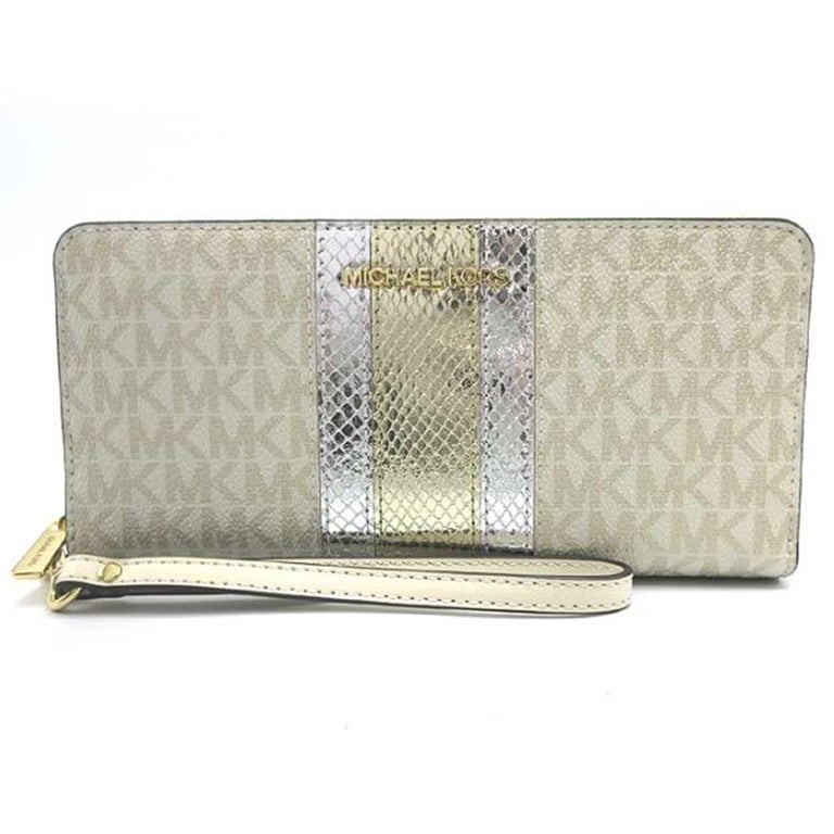 Leather Purse Michael Kors Jet Set Purse Olive Jet Set  Michael Kors Olive Quilted Leather Fold-Over Wallet with Gold Logo display picture 1