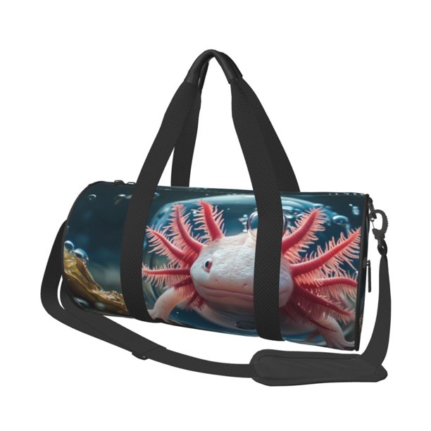 Balery Bubbles Axolotl Fantasy Bolsa de Gimnasio para Mujeres y Hombres, Bolsa de Viaje Impermeable, Bolsa de Fin de Semana con Compartimento para Zapatos y Bolsillo Húmedo