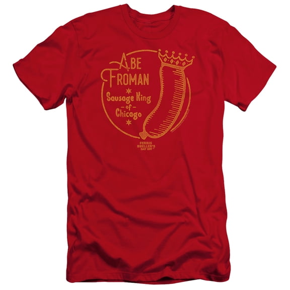 Ferris Bueller Abe Froman Premium Adult Slim Fit 30/1 T-Shirt Red