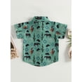 thumbnail image 4 of Toddler Baby Boy Western Clothes Cow Print Button Up Shirts Lapel Short Sleeve Dress Shirt Cowboy Summer Tee Tops, 4 of 8
