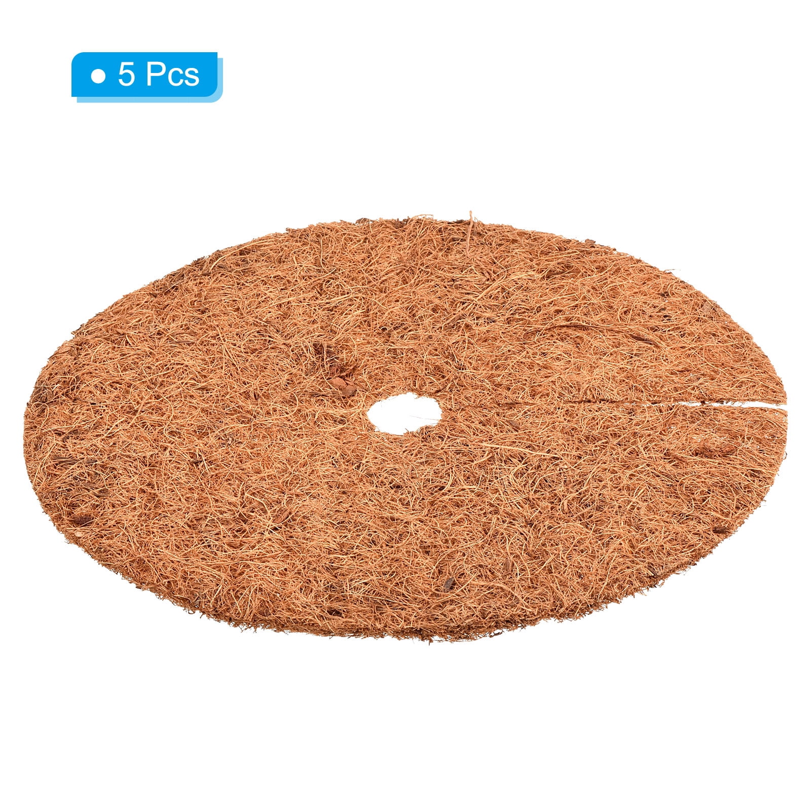 Uxcell Coconut Fiber Mulch Ring Mat Tree Protector Root Soil Cover, Brown 5 Pack 12"x0.28"