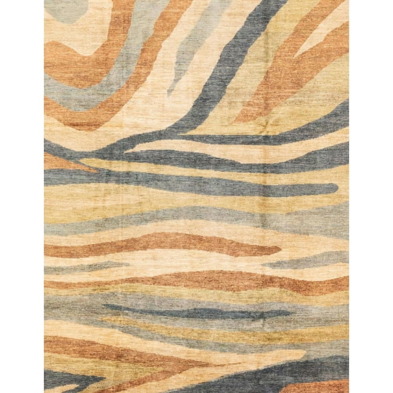 Ahgly Company Indoor Rectangle Abstract Yellow Abstract Area Rugs, 4' x 6'