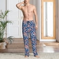 thumbnail image 5 of Uemuo Rose Flowers Pattern Men's Wide Leg Palazzo Lounge Pants with Pockets Light Weight Loose Comfy Casual Pajama Pants-Medium, 5 of 9