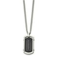 thumbnail image 3 of Stainless Steel Curb Necklace with Pendants Chain Chisel Brushed and Polished Black IP-plated Center CZ Dog Tag on a 22 inch 18.68 mm, 3 of 5