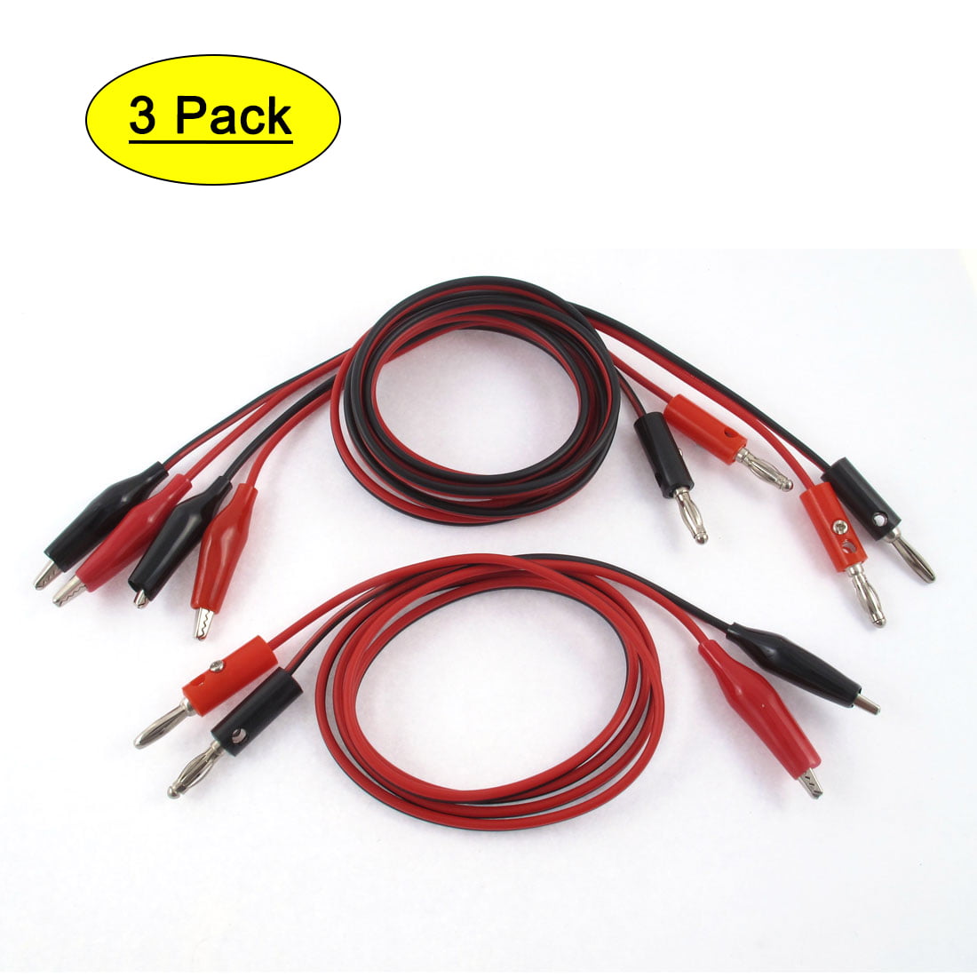 Test Cable Banana plug Male to Alligator Clip 0.8M Red/Black High-quality 1 set 