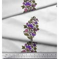 thumbnail image 2 of Soimoi Moss Georgette Fabric Leaves & Floral Block Fabric Prints by Yard 42 Inch Wide, 2 of 3