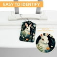 thumbnail image 3 of Rabbit Square PU Leather 2 Pack Travel Tag - Bag Tag - Suitcase Tag with Privacy Cover and Stainless Steel Ring - Suitable for Travel, Backpack, and Handbag, 3 of 7
