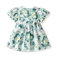 thumbnail image 2 of Girl Short-Sleeved Dresses Floral Print Skirt Big Sister Little Bro Outfit Family Matching Twins Matching Outfits,12M-6Y, 2 of 8