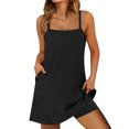 thumbnail image 6 of Weiqiqre Womens Rompers for Summer Casual Sleeveless Spaghetti Strap Sundress Workout Athletic Dress with Pocket, 6 of 6