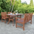 thumbnail image 2 of Malibu Outdoor Eucalyptus Wood 4-Piece Patio Dining Set with Rectangle Table, 4-Seater, 2 of 5