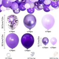 thumbnail image 3 of Clearance! Balloon Decorations Set Assorted Lavender Metallic & Confetti for Birthday Wedding Bridal Shower & Arch Garland Decor Balloon,Purple, 3 of 7
