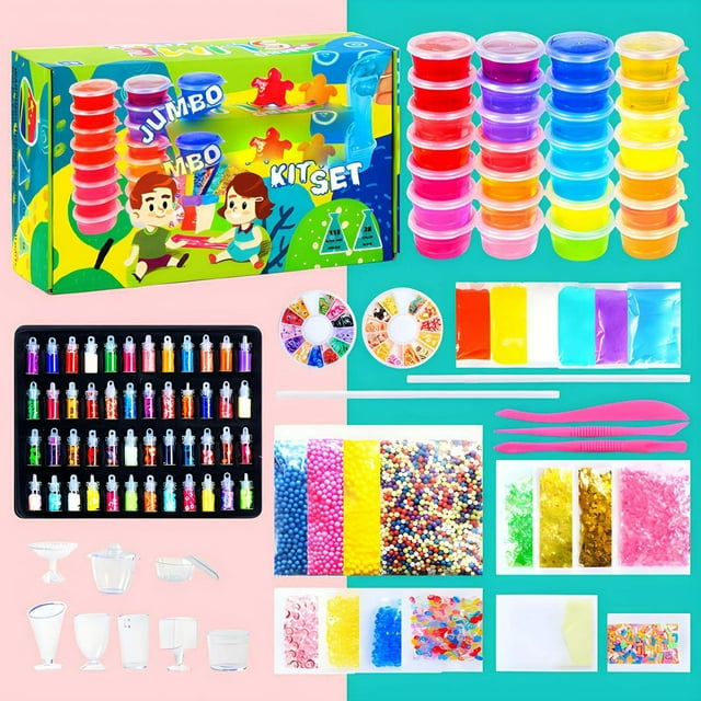 QIPOPIQ Trousse de Fabrication de Slime DIY - Idée d'Anniversaire. Fournitures de Slime Ultimes