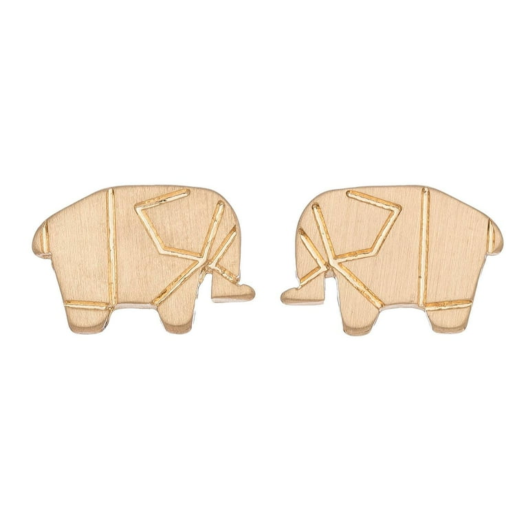 Women s Gold Stud Buds Geometric Elephant Earrings by Howard s