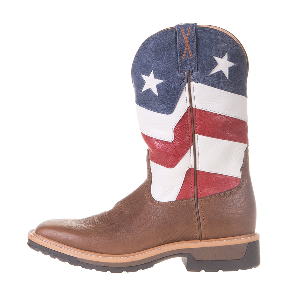 Details about   Twisted X Men's Lite Cowboy VFW Stars & Stripes Square Toe Work Boots MLCW028