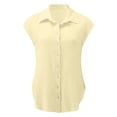 thumbnail image 6 of T Shirts For Women Womens Tops Casual Solid Color Breathable Single Breasted Shirts Short Sleeve Tops, 6 of 7