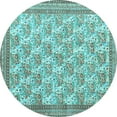 thumbnail image 1 of Ahgly Company Indoor Round Persian Light Blue Traditional Area Rugs, 5' Round, 1 of 4