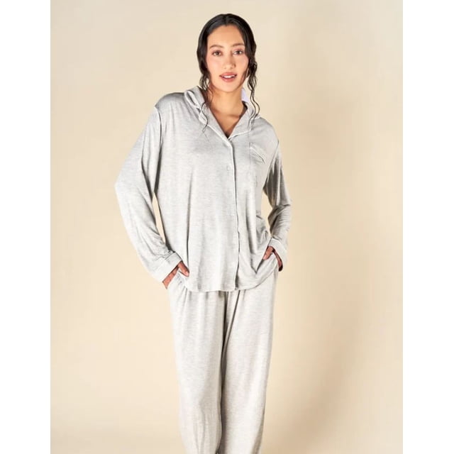 Pijama Larga Smart Bamboo Conjunto De 2 Piezas Fibras De Bambu Suave Y Refrescante Lujosa Mediana