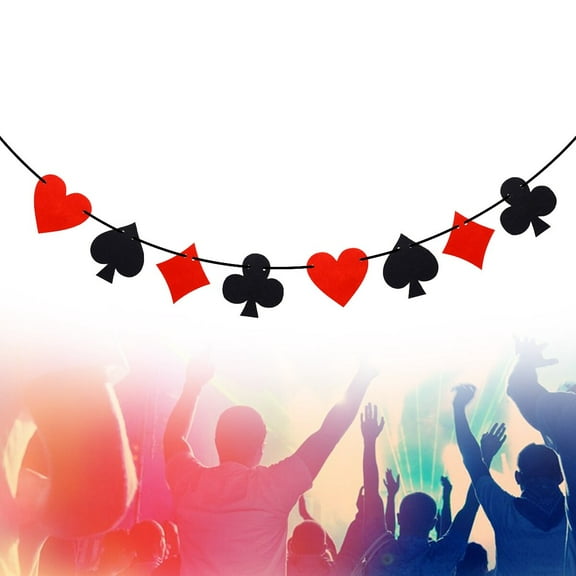 hengzirui poker banner 3M Playing Bunting Banner Nonwovens Pocker Game Banner Hanging Garland Bar Casino Party Supplies