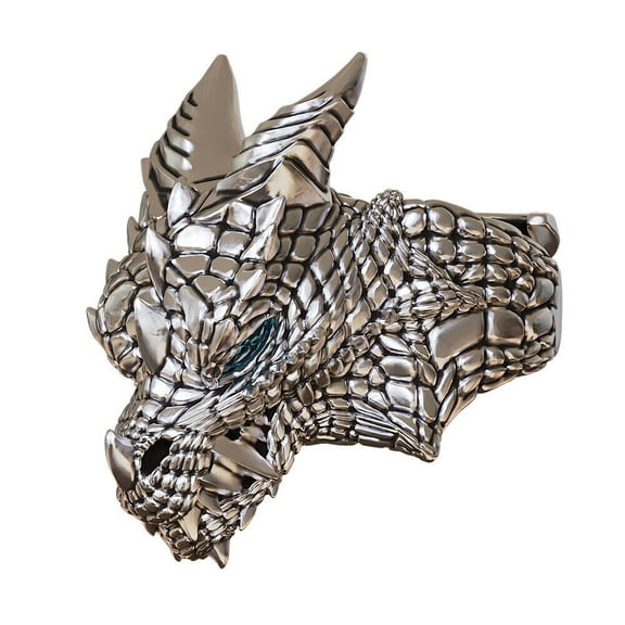 Blue CZ 925 Sterling Silver Majestic Dragon King Punk Ring TA513 US Size 9