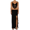 thumbnail image 2 of Lucakuins - Faldas midi de verano para mujer, estilo bohemio, cintura baja, dobladillo alto y bajo, faldas largas con volantes Lucakuins  moda, 2 of 9