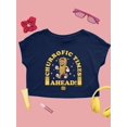 thumbnail image 3 of Churrofic Times Ahead Cartoon Snack Graphic - Fun Foodie Design Women's Crop Tee, 3 of 4