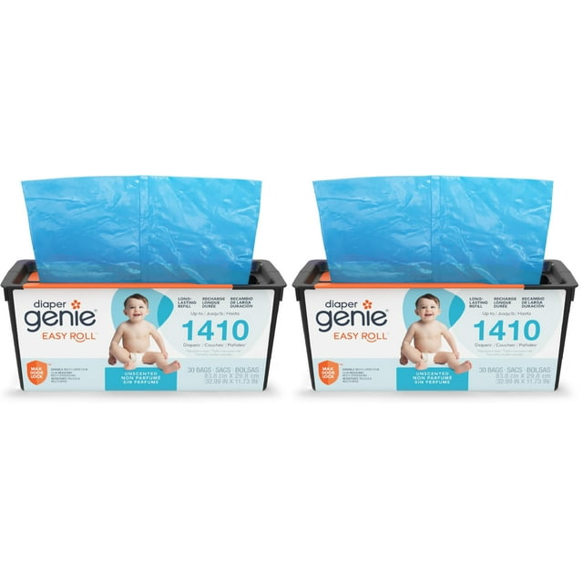 Recarga Diaper Genie Easy Roll 30 Bolsas Control de Olores Paquete de 2