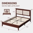 thumbnail image 5 of Lifezone Queen Solid Wood Platform Bed Frame, White Diamond Tufted Upholstered Headboard with LED Light, Noise-Free, Reddish Brown, 5 of 7