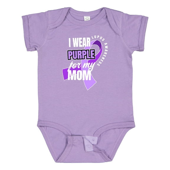 Inktastic I Wear Purple for My Mom Lupus Awareness Boys or Girls Baby Bodysuit