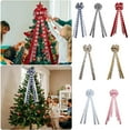 thumbnail image 5 of 13"X44" Snowflake Christmas Tree Bow Ribbon, Festive Large Bow Ornament, Christmas Tree Topper & Decor Accessory, for Holiday Tree Decoration, 5 of 7