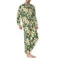 thumbnail image 2 of KLL Lilies Flowers Sleepwear Mens Flannel Pajamas,Long Cotton Pj Set, 2 of 7