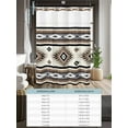thumbnail image 6 of No Hook Cloth Fabric Shower Curtain with Snap in Liner, Brown Boho Waterproof Shower Curtains Set with See Through Top Window, Southwestern Ethnic Aztec Retro Geometric Bath Curtains Shower 36"x78", 6 of 6