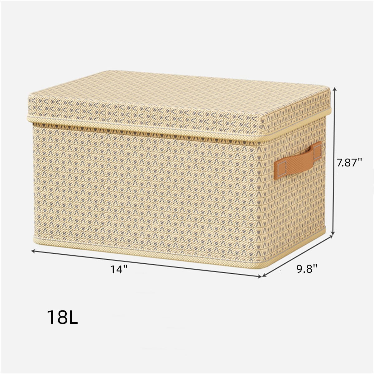 Clothing Storage Bins with Lid, Foldable Storage Baskets for Organizing Shelves Bedroom, Fabric Bins with Handles, Set of 2, Beige
