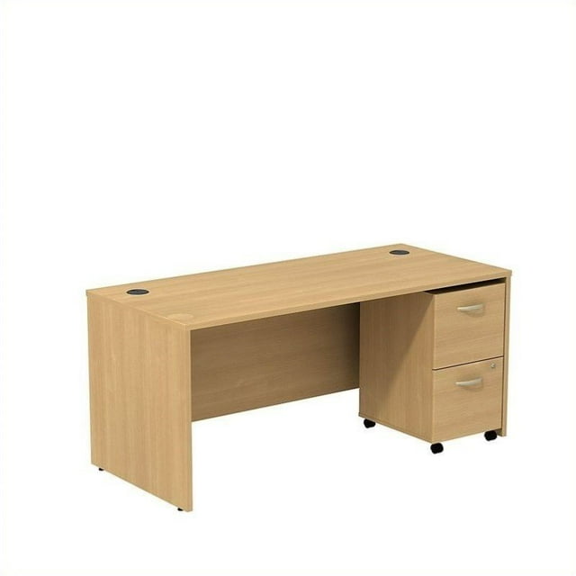 Series C 66W Desk with Mobile File Cabinet in Light Oak - Engineered Wood