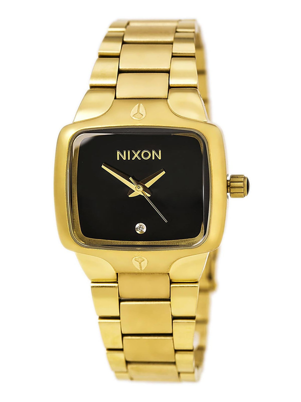 Nixon Women's A3001043 The Small Player Black Dial Yellow Gold Steel