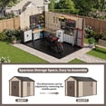 thumbnail image 4 of NETAJE 8x12 ft Resin Storage Shed, Outdoor Plastic Tool Shed with Floor, Lockable Door, Window and Vents for Patio, Backyard, Beige & Brown, 4 of 9