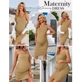 thumbnail image 3 of EKOUAER Womens Summer Maternity Dress Sleeveless Side Ruching Bodycon Tank Cute Basic Pregnancy Clothes, 3 of 6