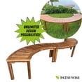 thumbnail image 5 of Acacia Wood Curved Fire Pit Bench, 5-Foot Indoor/Outdoor Wooden Porch, Patio, & Park Seating by Patio Wise, 5 of 8