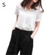 thumbnail image 1 of Camisa de gasa Mujer Blusa de manga corta de verano Top informal suelto, Blanco, S kenally AP001402-01B, 1 of 7