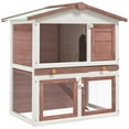 thumbnail image 1 of vidaXL Outdoor Rabbit Hutch 3 Doors Brown Wood, 1 of 5